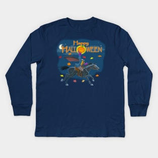 A Headless Horseman Halloween Kids Long Sleeve T-Shirt